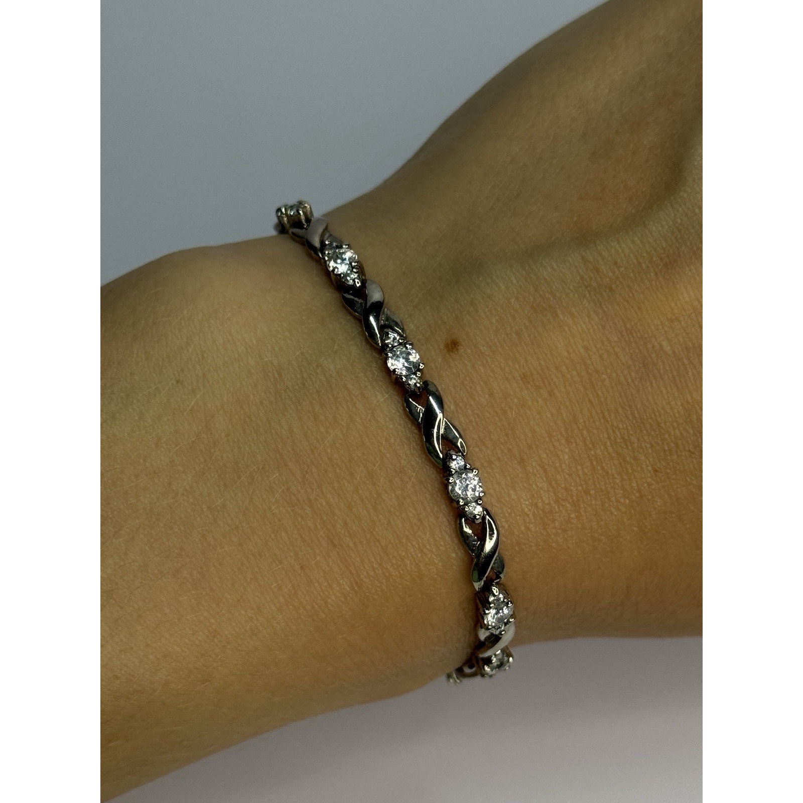 Beautiful 925 Sterling Silver Cz Bracelet Length 7 Inch 374$